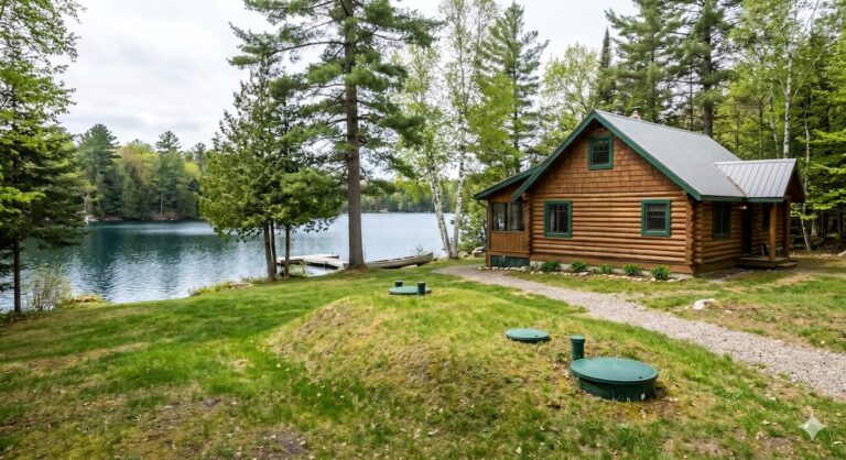 cottage with septic bed under lawn
