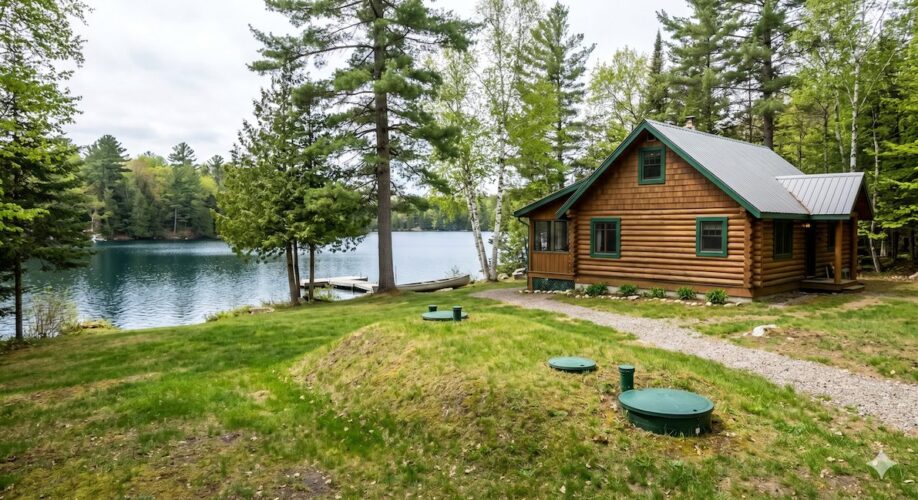cottage with septic bed under lawn